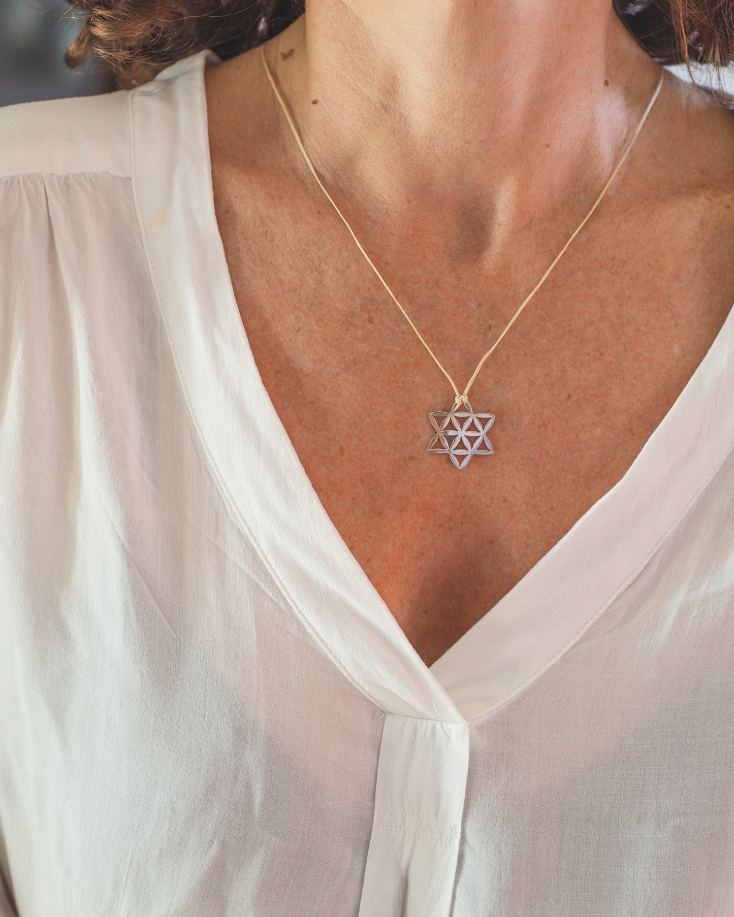 Star of david silver pendant