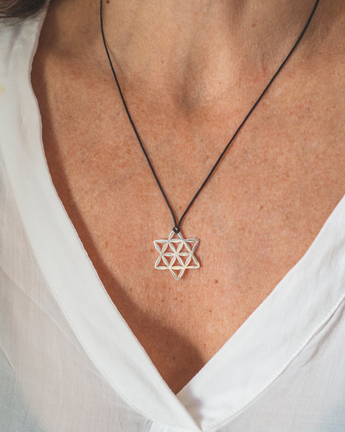 Star of david silver pendant