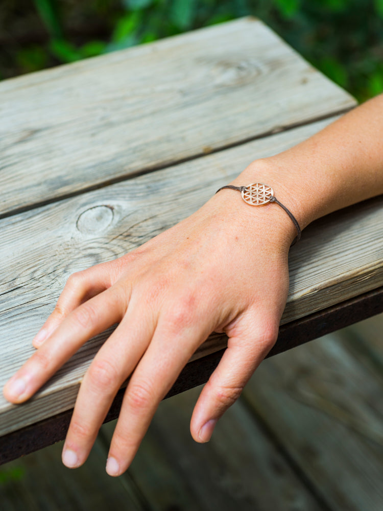 Seed of life gold bracelet with diamond ‏