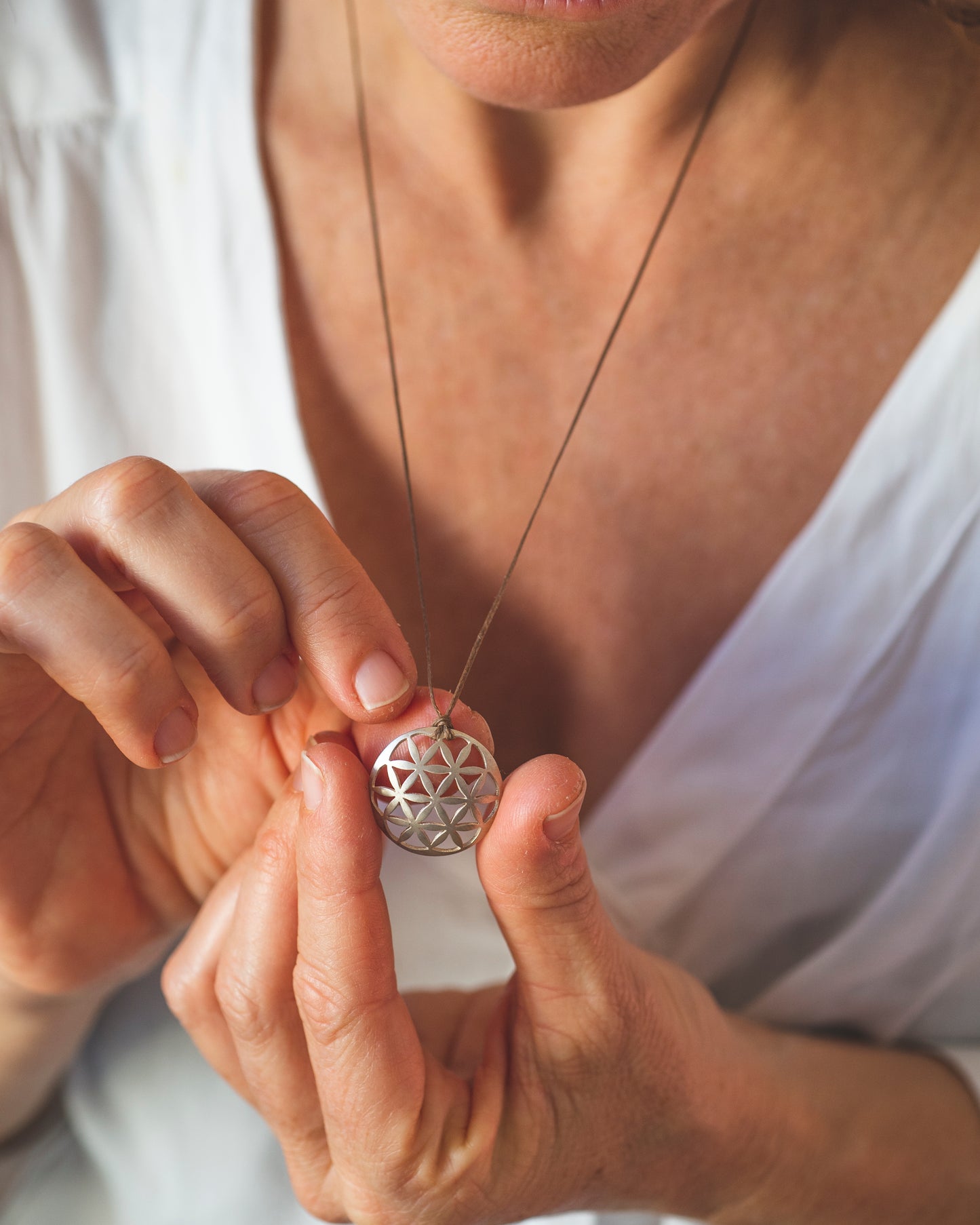 Seed of life silver pendant‏