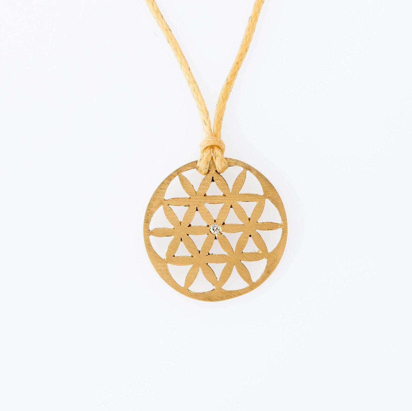 Seed of life gold necklace with diamond ‏